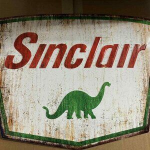 Sinclair Dino Motor Oil Metal Sign – Large 23x17 Vintage Style Gas & Oil Wall De